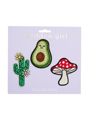 Madden Girl Green, Red & White Embroidered Peel-and-Stick Patch Set